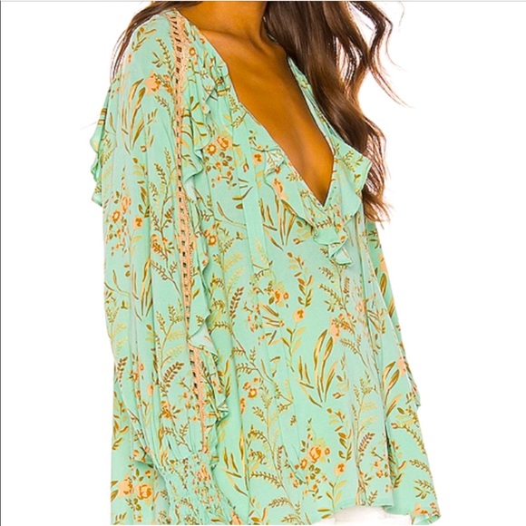 NWT💫Spell Maise Blouse in Vintage Turquoise size small - Picture 7 of 13